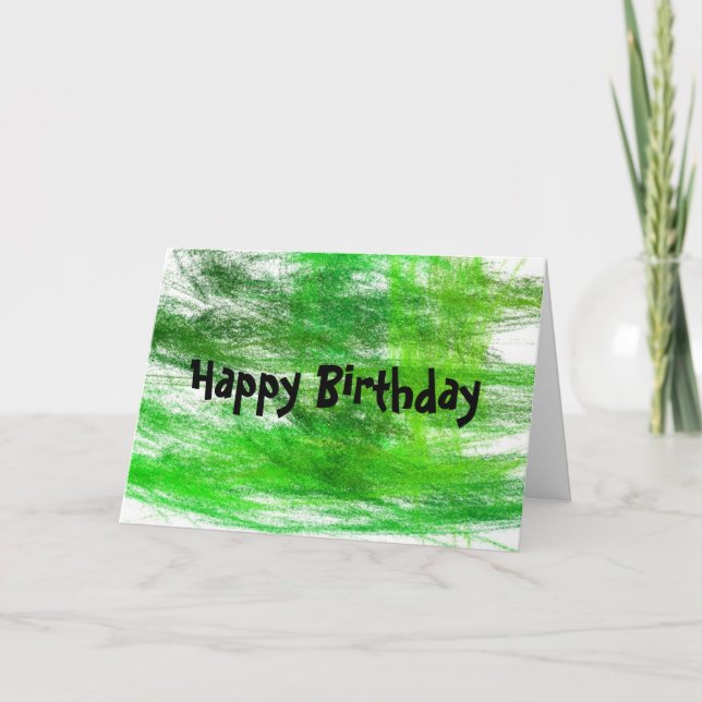 Carte Green Scribbles Joyeux anniversaire (Devant)