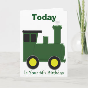 Carte Green Train Personnalisé 6e anniversaire