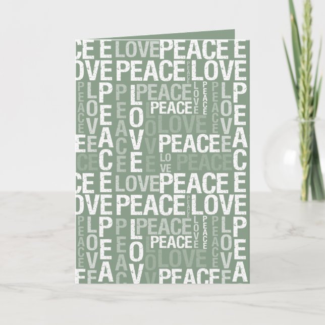Carte Green White Peace Love Christmas (Devant)