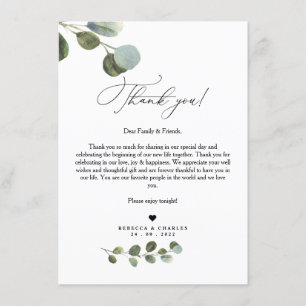 Carte Greenery Eucalyptus Napkin Merci