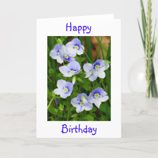 Carte Greeting card little blue flowers