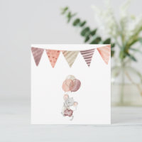 Greeting Card - Little Mouse With Balloons