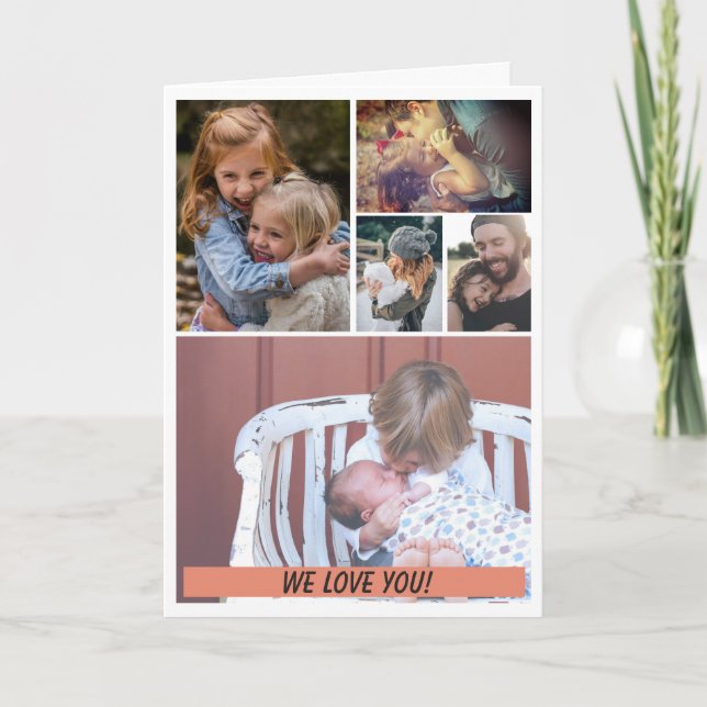 Carte Greeting card with 5 photos and text (Devant)