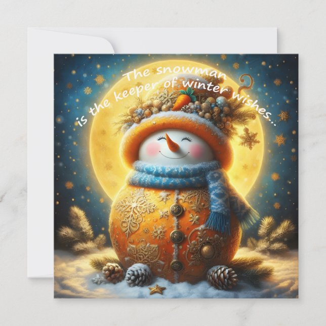 Carte Greeting card with a cute snowman (Devant)