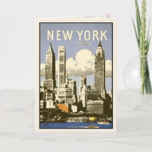 Carte Greeting Card with Cool Vintage New York Print