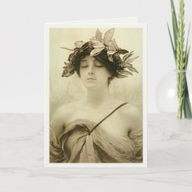 Carte Greeting Card With Hubert de Herkomer Painting (Devant)