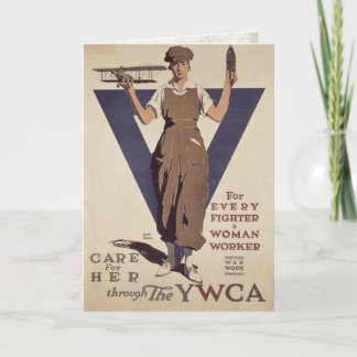 Carte Greeting Card with WWII Propagande Poster Print