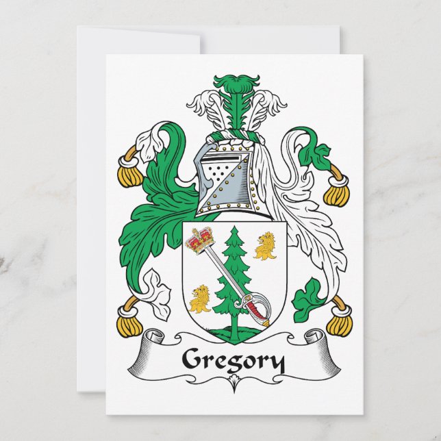 Carte Gregory Family Crest (Devant)
