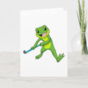 Carte Grenouille à Hockey avec chauve-souris de hockey
