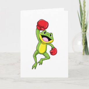 Carte Grenouille à la boîte avec gants de boxe