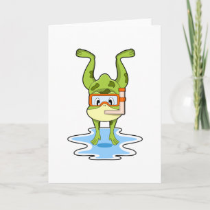 Carte Grenouille à la plongée avec tuba