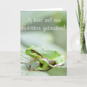 Carte Grenouille arborescente avec le texte "Opkikker"