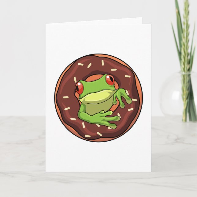 Carte Grenouille avec Donut (Devant)