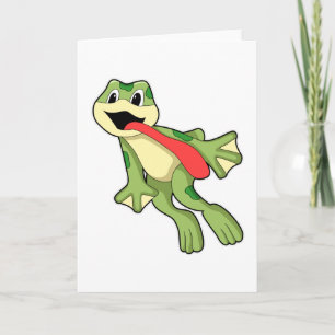 Carte Grenouille avec la langue dehors