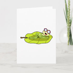 Carte Grenouille avec lunettes de soleil
