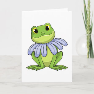 Carte Grenouille avec marguerite