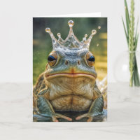 Grenouille d'anniversaire portant une couronne d'é