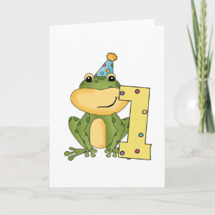 Carte Grenouille de fête 1er anniversaire T-shirts et ca