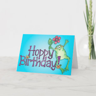 Carte Grenouille de houblon d'anniversaire