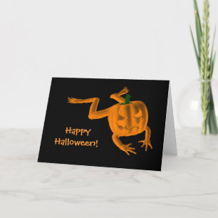 Carte Grenouille d'Halloween orange
