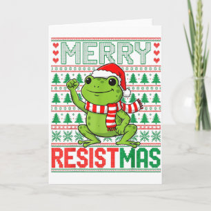 Carte Grenouille drôle Rétro Joyeux Resistmas Politique 