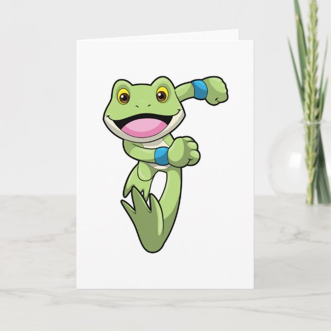 Carte Grenouille en courant avec un bandeau de sueur (Devant)