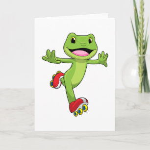 Carte Grenouille en Patinage en ligne avec Roller skates