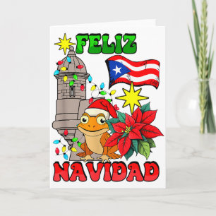 Carte Grenouille Feliz Navidad Porto Rico Lumières de No