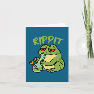 Carte Grenouille Fumeur de Stoner Rippit Drôle