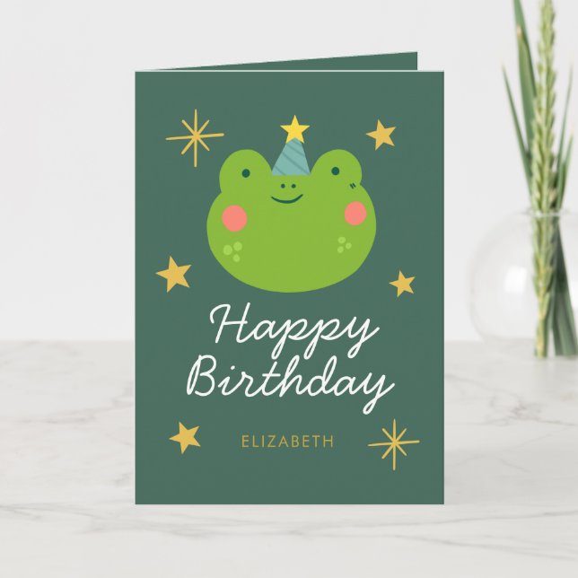 Carte Grenouille Joyeux anniversaire mignonne (Devant)