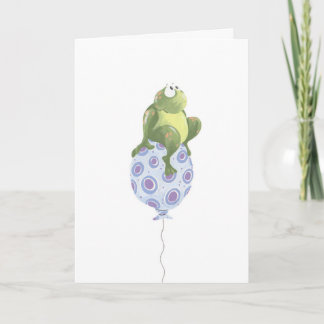 Carte grenouille lunatique sur le ballon d'anniversaire