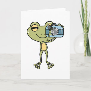 Carte Grenouille photographe avec appareil photo