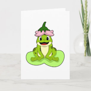 Carte Grenouille sur feuille