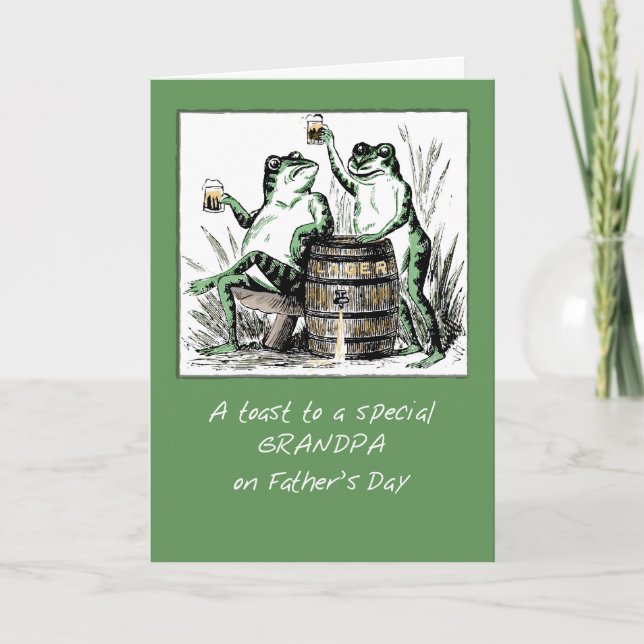 Carte Grenouilles de fête des pères de grand-papa (Devant)