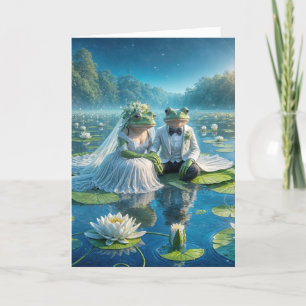 Carte Grenouilles de mariée et de chambre sur Lily Pad