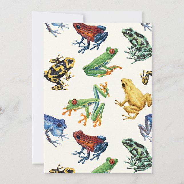 Carte Grenouilles sur blanc naturel (Devant)