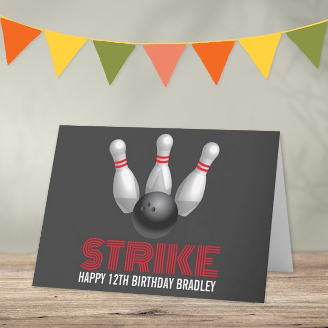 Carte Grève ! Anniversaire du Bowling moderne (Créateur téléchargé)