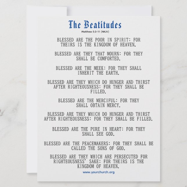 Carte Grey and Blue Beatitudes Inspiration (Devant)