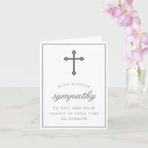 Carte Grey Cross Condolences élégantes Sympathie