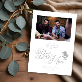 Carte Grey Funny Photo Proposition Mariage Best Man