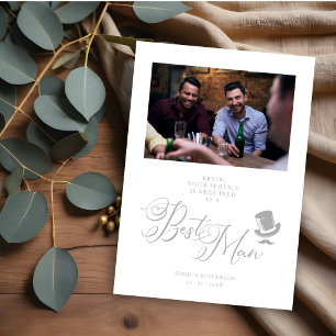 Carte Grey Funny Photo Proposition Mariage Best Man