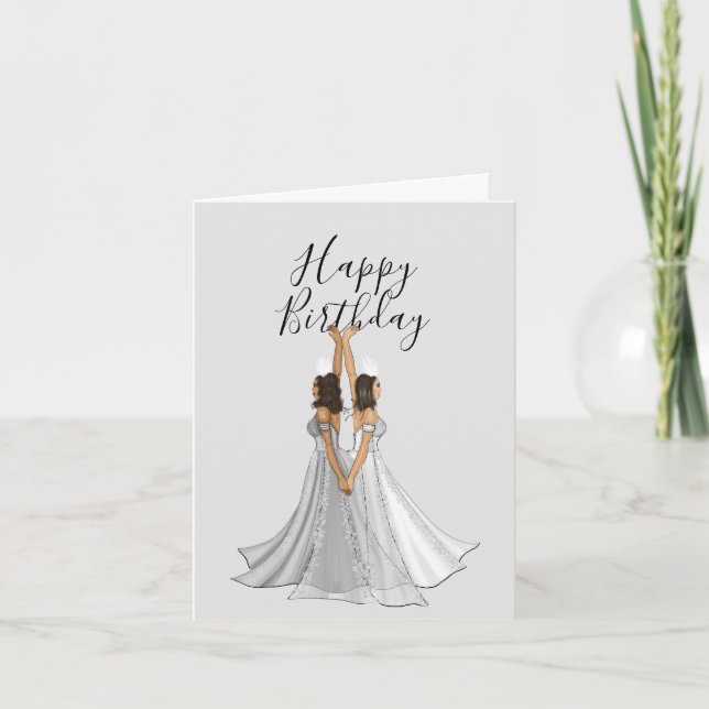 Carte Grey Zodiac déesse Gemini Personnalisé Joyeux Anni (Devant)
