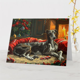 Carte Greyhound Chig Festive de Noël
