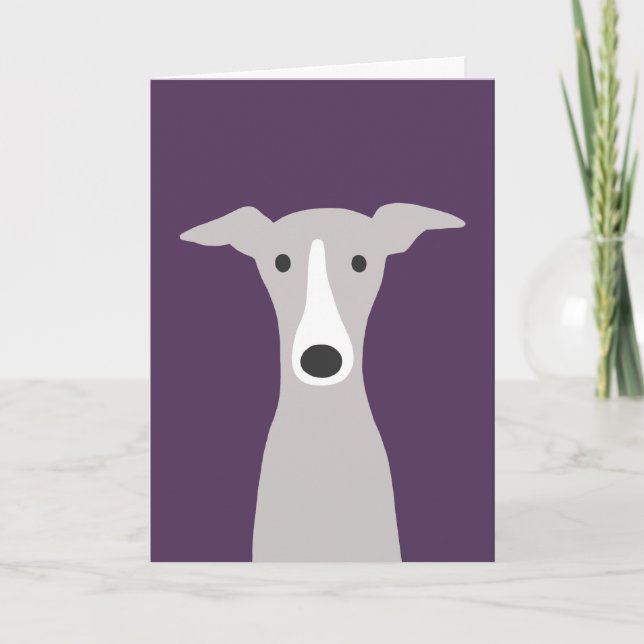 Carte Greyhound mignonne, Greyhound italien ou Whi (Devant)
