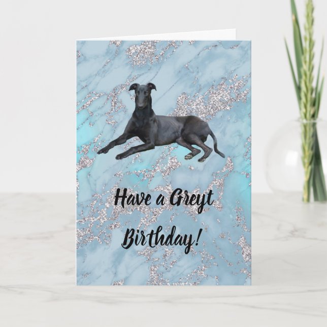 Carte Greyhound ont un anniversaire gris (Devant)