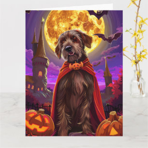 Carte Griffon à poil dur Citrouilles Vampire Épouvantabl