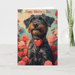 Carte Griffon à poil dur Hearts Saint-Valentin