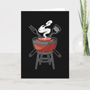 Carte Gril avec fourchette à viande et spatule