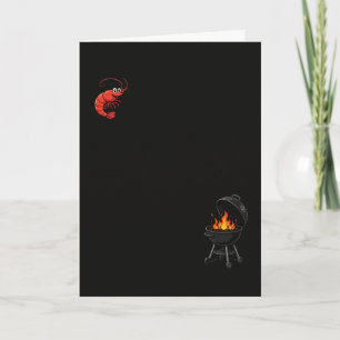 Carte Gril drôle Mignon BBQ Crevettes Et Grill Fruits De