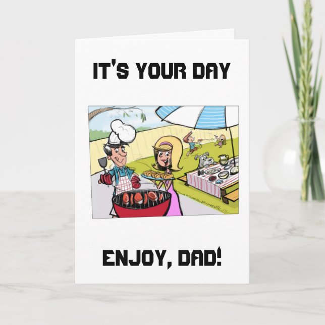 CARTE "GRILLIN' PAPA POUR SON ANNIVERSAIRE* OU SA *FÊTE  (Devant)